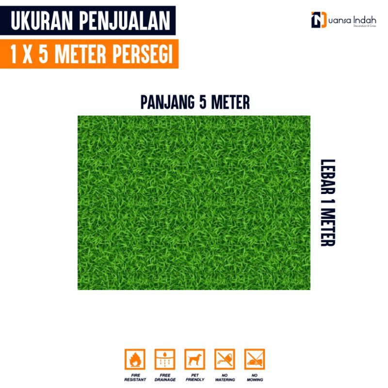 RUMPUT SINTETIS SWISS STANDAR UKURAN 1x5 METER