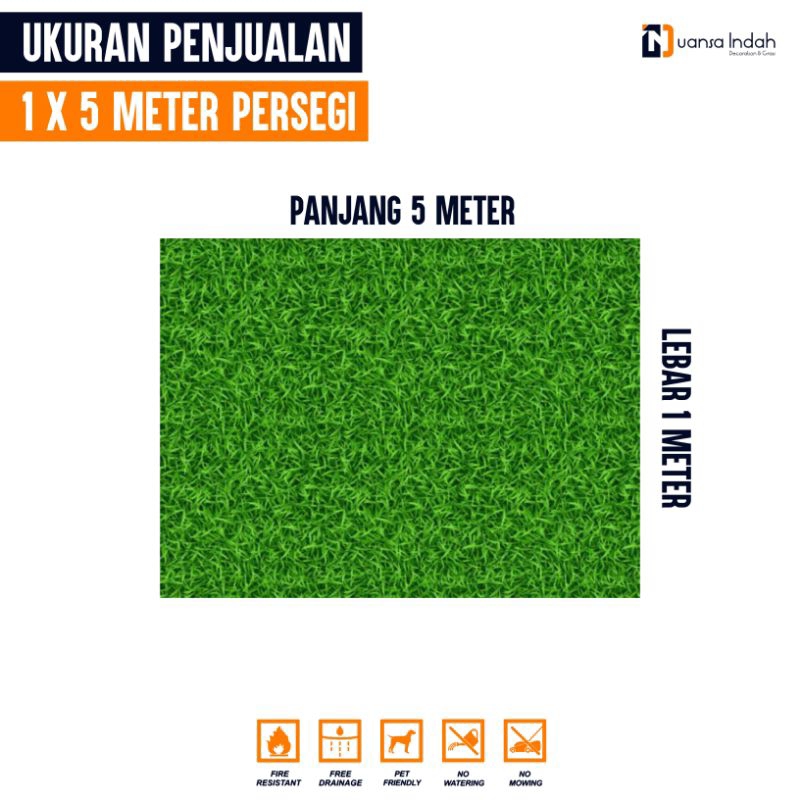 RUMPUT SINTETIS SWISS STANDAR UKURAN 1x5 METER