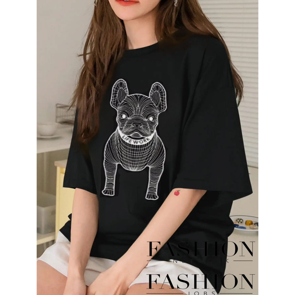 VS GG - baju atasan KAOS JUMBO wanita - big size WORK DOG - konveksi asli jumbo