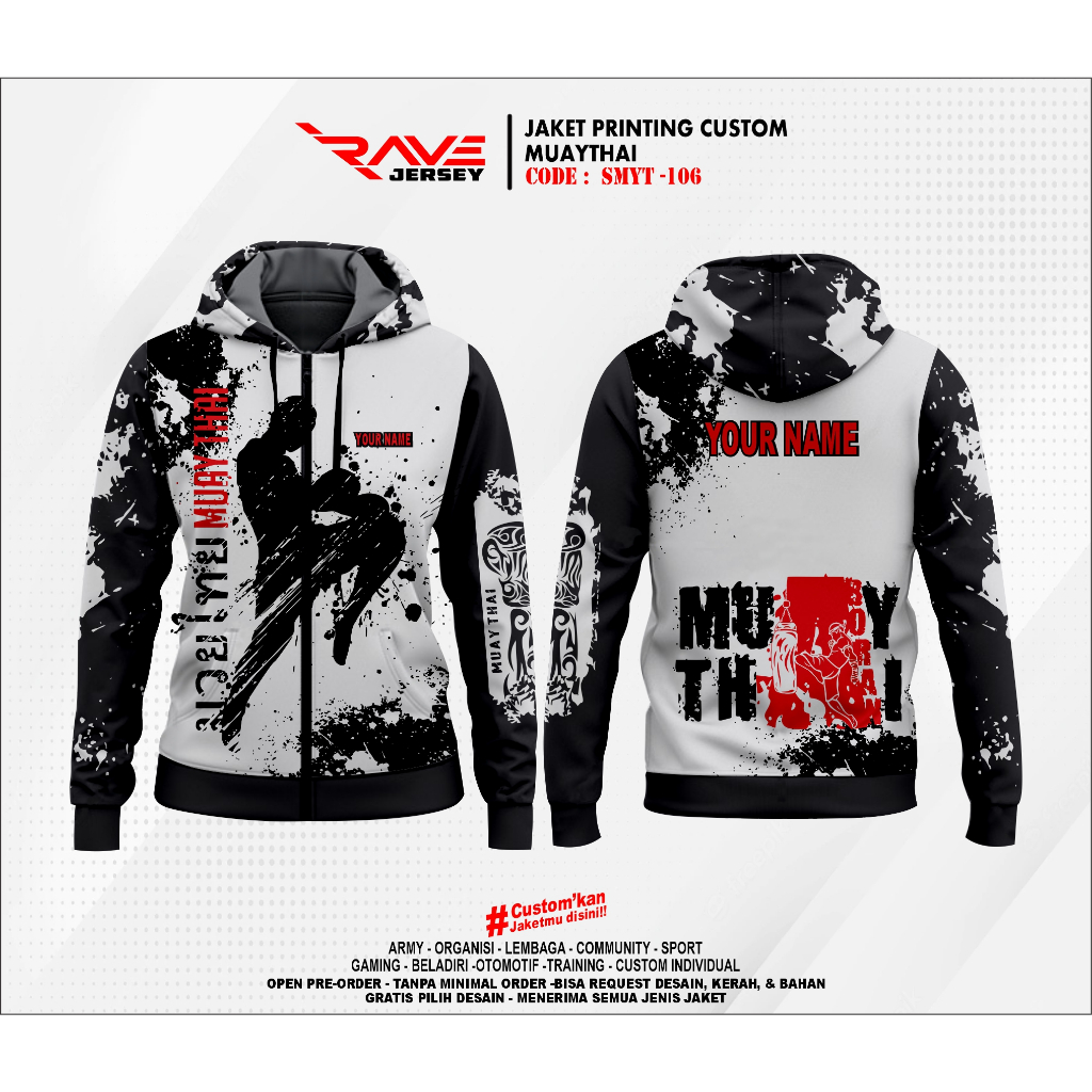 JAKET BELADIRI MUAYTHAI SESI 2 FULL PRINTING SUBLIMATION CUSTOM (DESAIN SUKA SUKA)