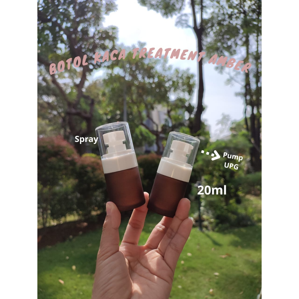 Botol Pump Amber Botol Spray Amber Doff Botol Lotion Kaca Coklat 20ml Skincare Botol Pump Skincare B