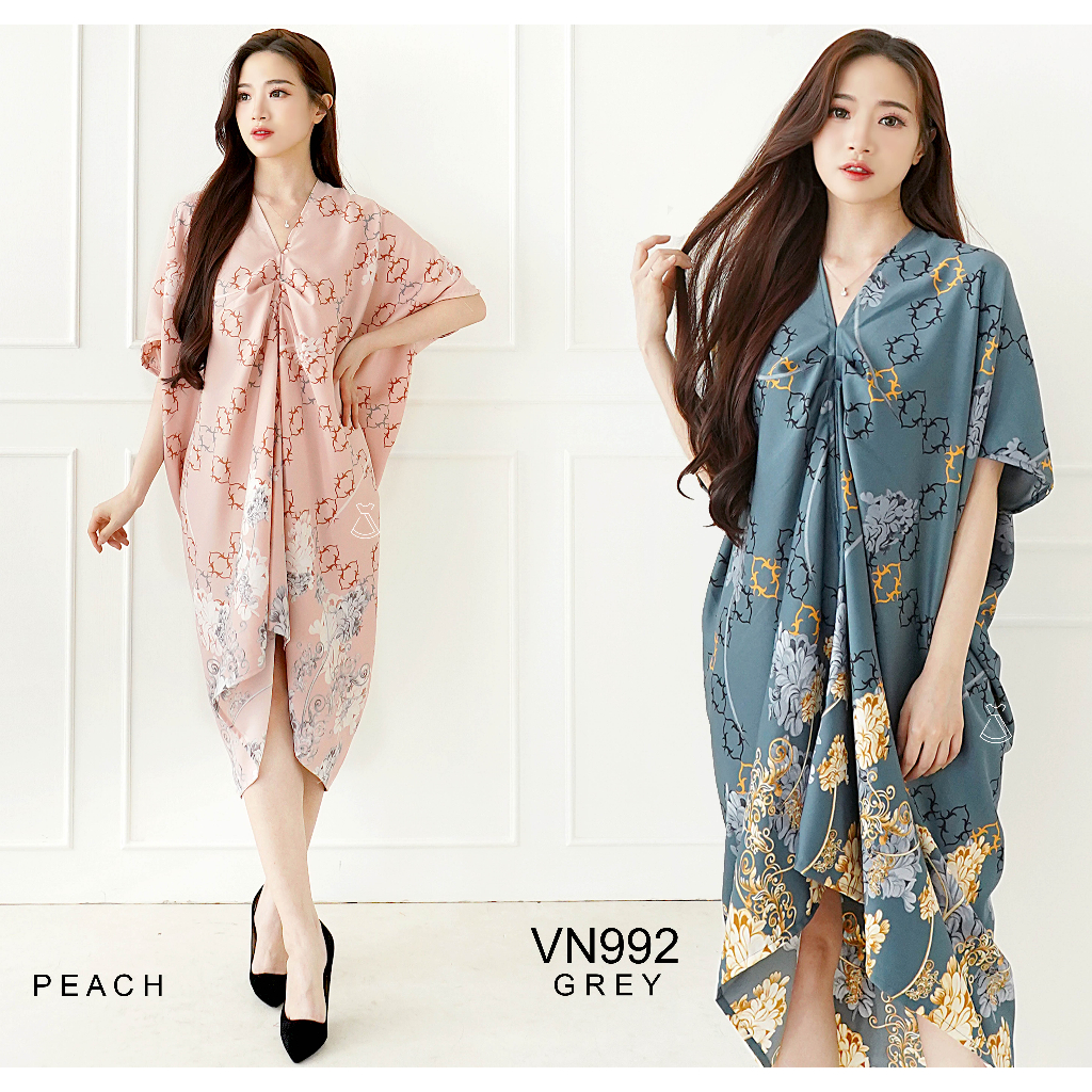 VN992 - DRESS BATIK KAFTAN BATIK KANTOR WANITA KAFTAN MURAH LEBARAN HARI RAYA