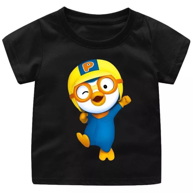 Kaos sablon dtf anak unisex gambar pororo viral usia 1-7 tahun