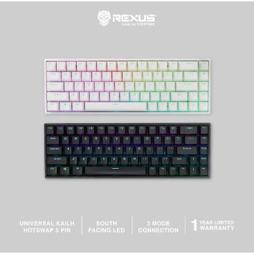 Keyboard gaming rexus bluetooth wired wireless 2.4ghz 3in1 mechanical 68 keys 65% tkl rgb daiva rx-d68sf MAX d68-sf d-68sf