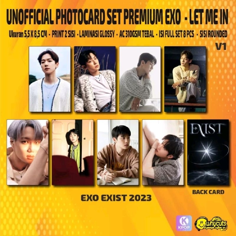 Photocard set premium EXO LET ME IN / FAN MEETING 2023