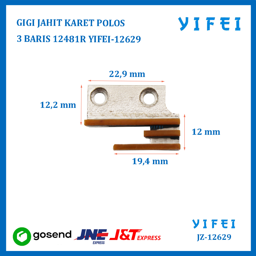 Gigi Karet Feed Dog Mesin Jahit Industri B Polos 12481R YIFEI-12629