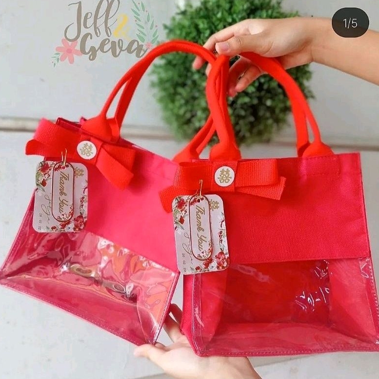 Tas mika custom souvenir / Hampers tas / Hampers tas lamaran murah