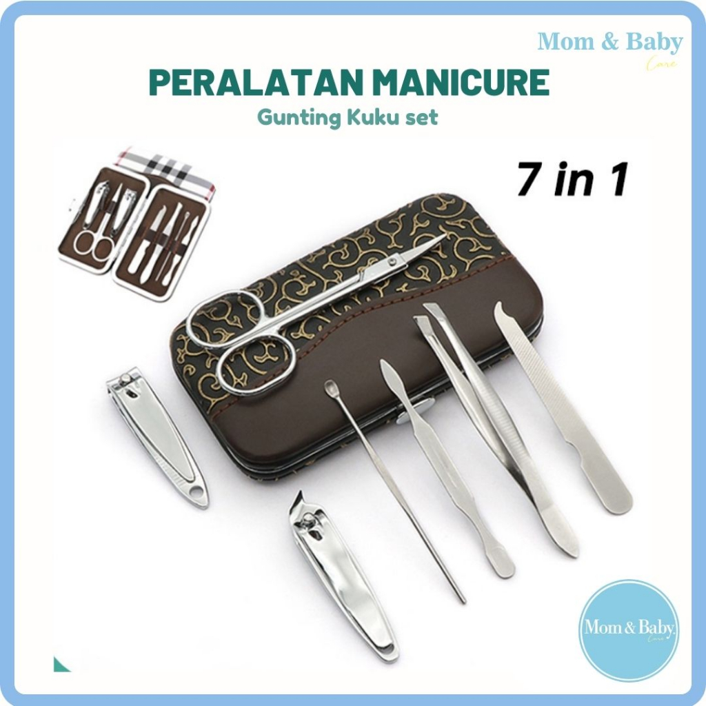 Gunting Kuku Anak Dan Dewasa Set / Pembersih Kuku Baby/Peralatan Manicure Menicure 7in1 Mini