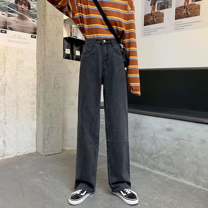 celana jeans wanita import loose straight jeans highwaist korean style causual celana jeans panjang wanita