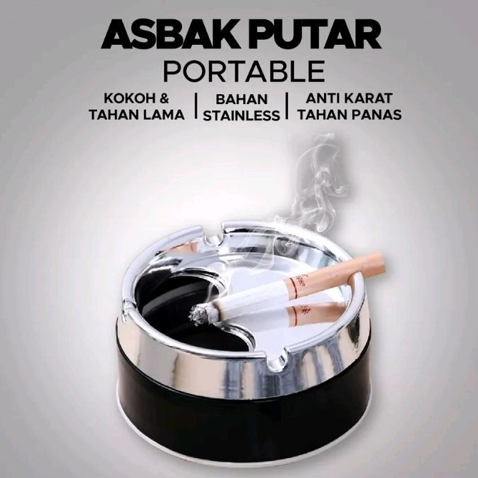 (clashop)Asbak Putar Portable Hotel Cafe