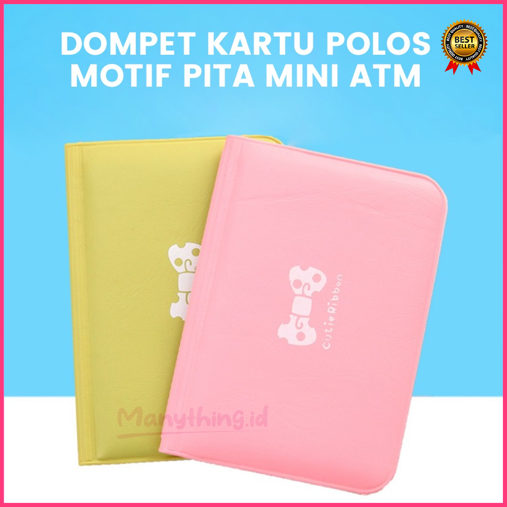 Dompet Kartu Polos Motif pita Mini ATM / Card Nama / souvenir / korea