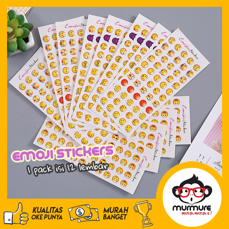 

MURMURE | STIKER EMOJI STICKER EMOTICON 1 PACK 12 LEMBAR HIAS BUJO DIARY PLANNER