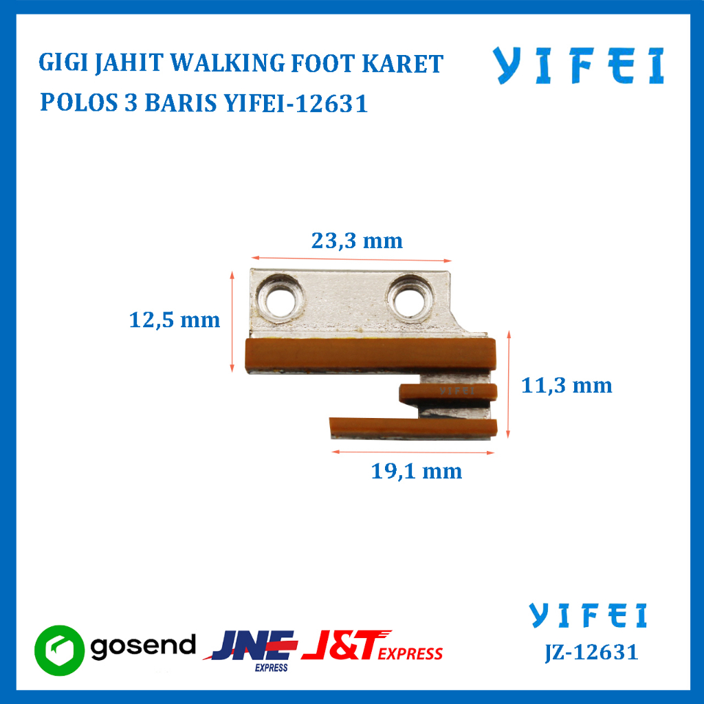 GIGI JAHIT WALKING FOOT KARET POLOS 3 BARIS YIFEI-12631