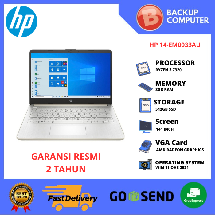 LAPTOP HP 14-EM0033AU RYZEN 3 7320