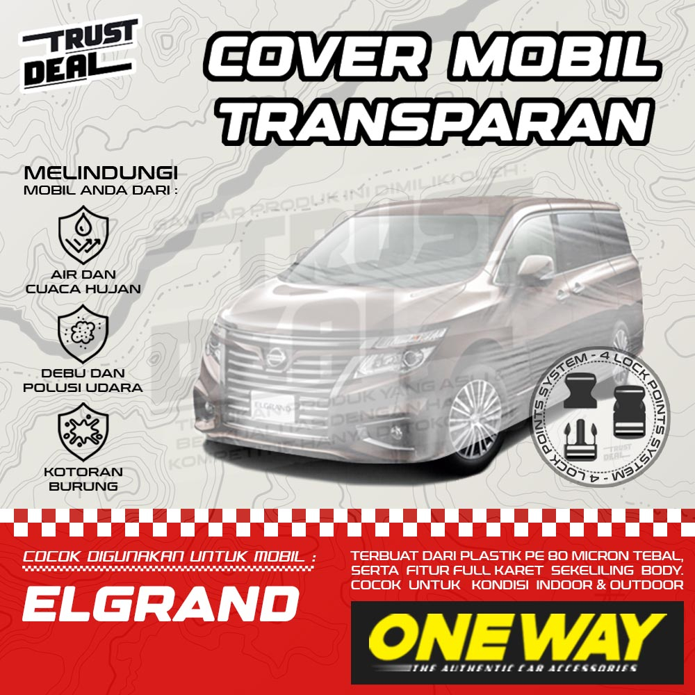 Sarung Cover Mobil Plastik NISSAN ELGRAND Waterproof Tebal Transparan Anti Air