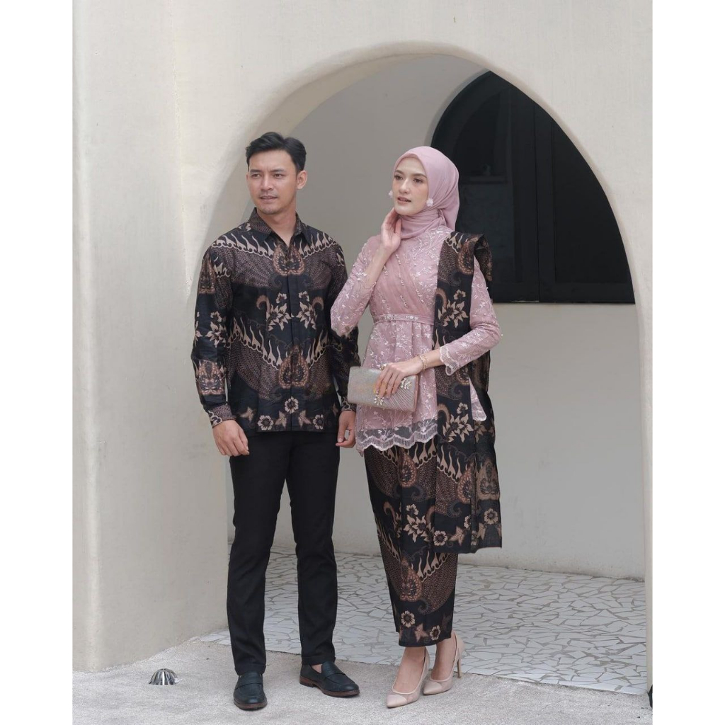 Couple Zafina Couple Brokat Kebaya Batik Pesta Mewah Pasangan Sarimbit Tunangan