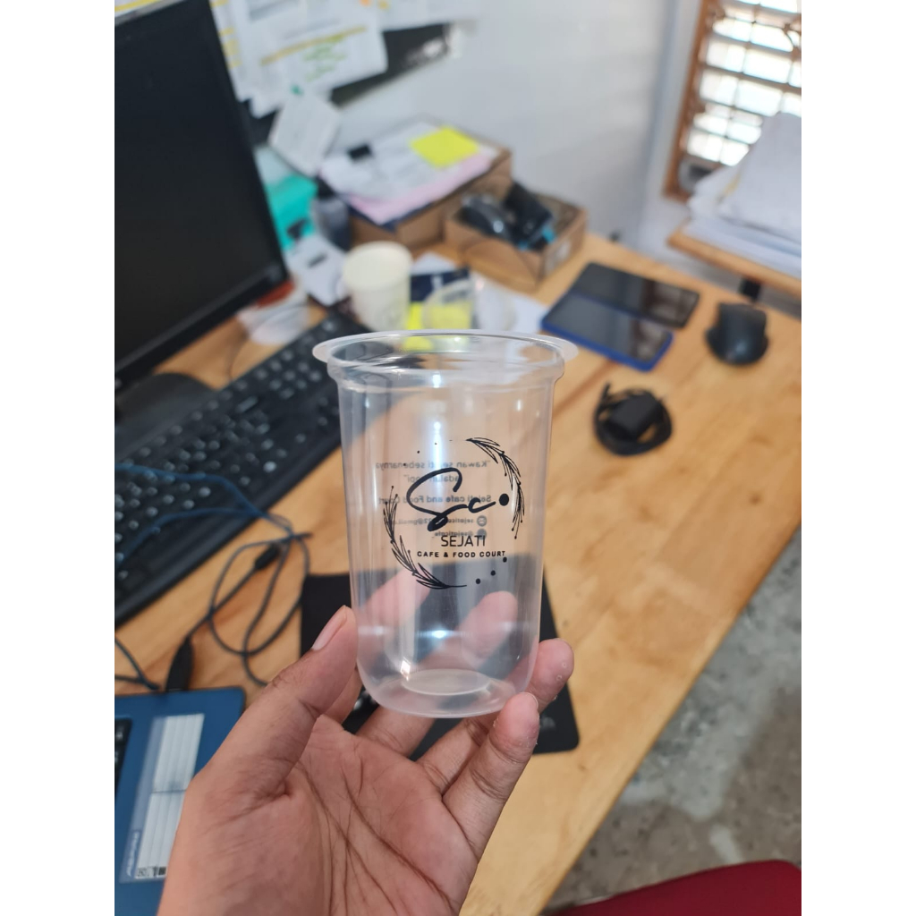 sablon cup 16 oz oval datar 7gr medan