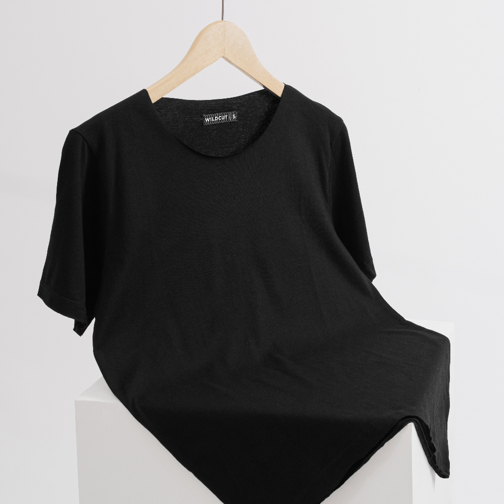 WILDCUT UNFINISHED T SHIRT | KAOS POLOS UNFINISH - HITAM