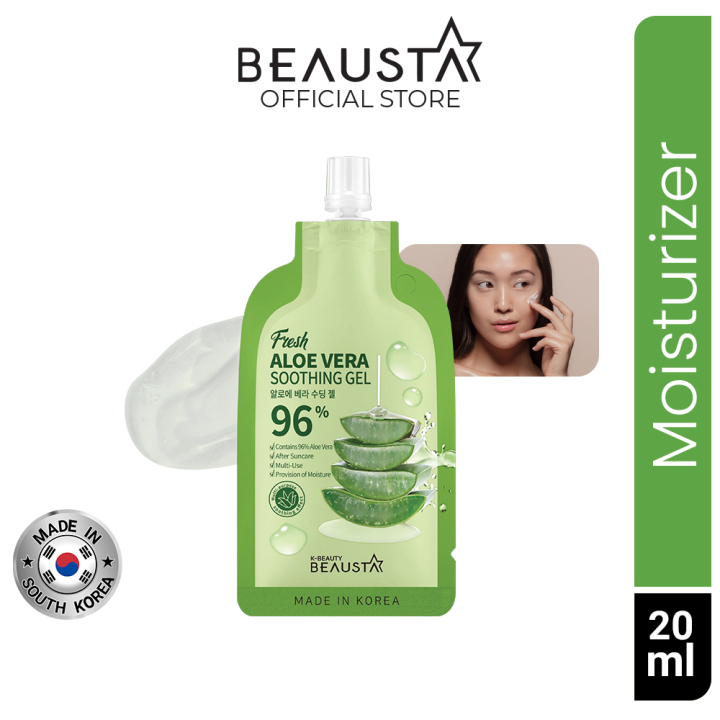 BEAUSTA Aloe Vera Soothing Gel (20ml) - Melembapkan &amp; menenangkan kulit berjerawat, kemerahan