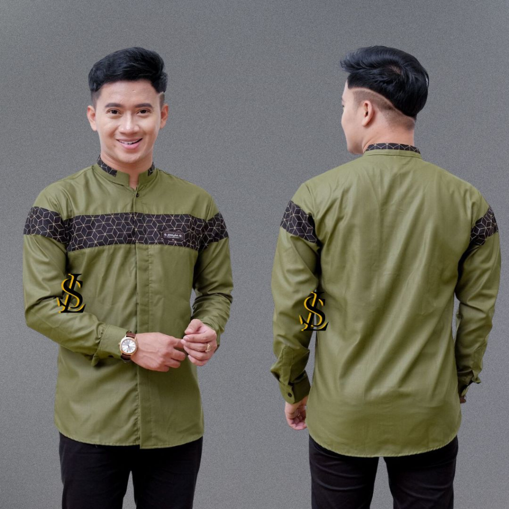 BAJU KOKO LENGAN PANJANG MOTIF KUBUS BAJU KOKO ALQORNI SIZE JUMBO XXL BAJU KOKO JUMBO