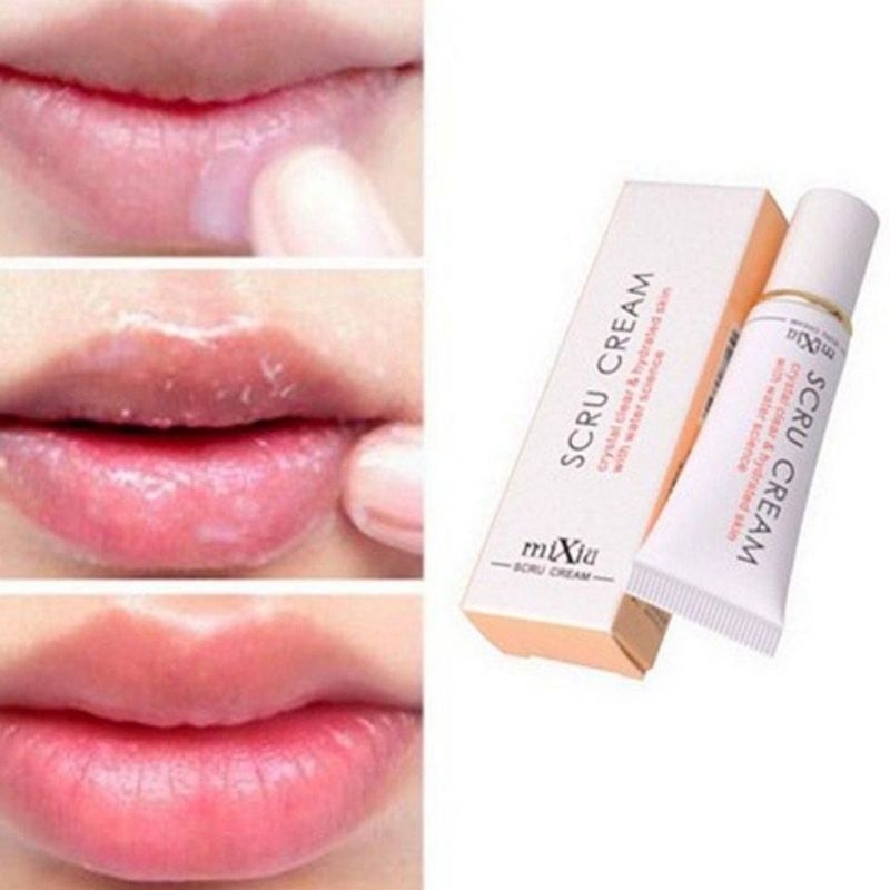 MIXIU SCRU Pencerah Bibir Hitam Lip Scrub Bibir Merah Alami Mencerahkan Pelembab Pemerah Bibir 11,5gr