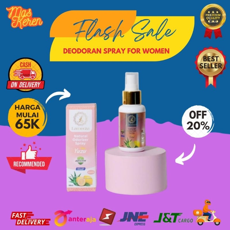 Deodorant spray untuk wanita Afiato Lamooza Odorizer Spray Women 60ml