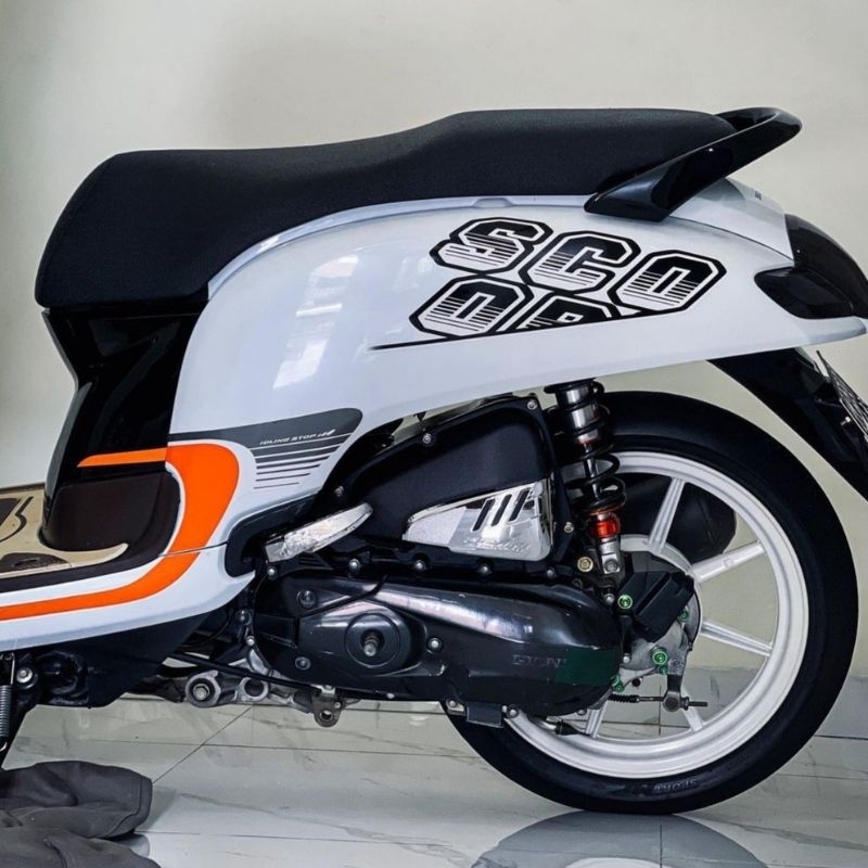 Striping lis sticker standar ORI honda Scoopy 2017 putih sporty stiker Scoopy putih sporty 2017