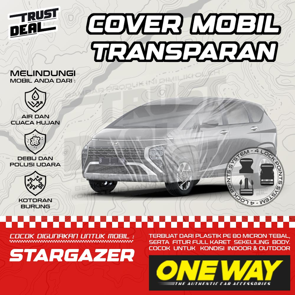 Sarung Cover Mobil Plastik HYUNDAI STARGAZER Waterproof Tebal Transparan Anti Air