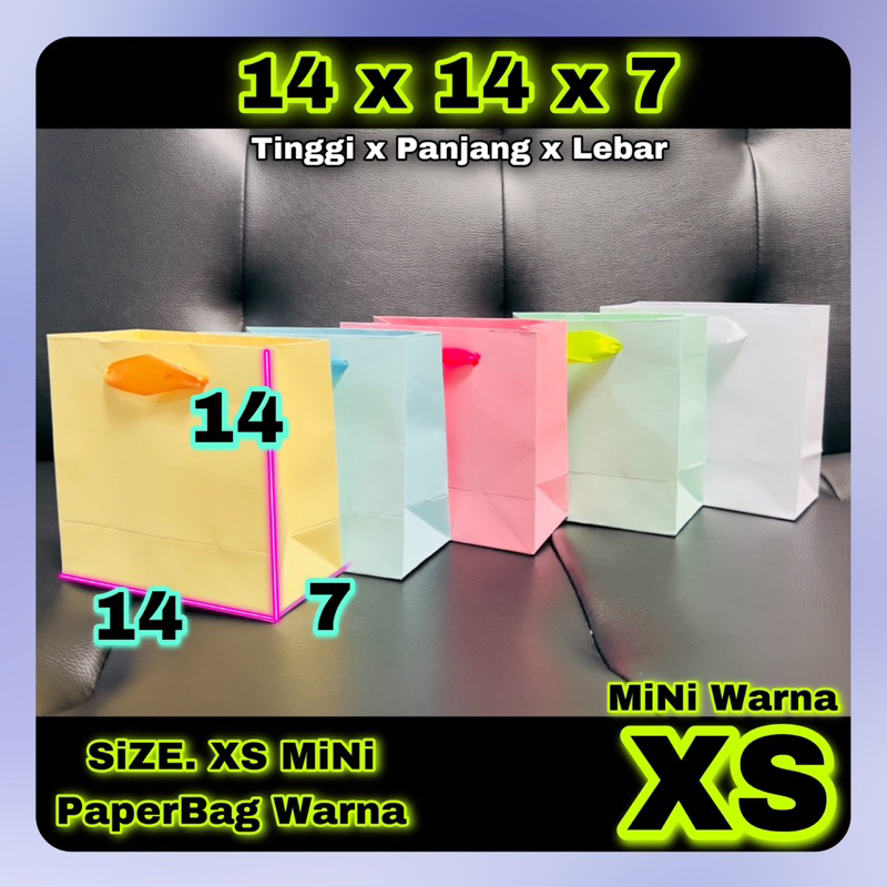 

paper bag mini warna warni pita satin - paperbag kecil mini polos - tas kertas mini kecil / XS MINI WARNA