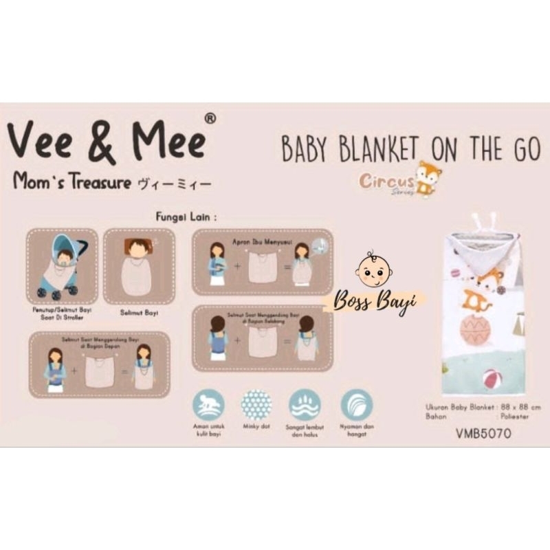 VEE &amp; MEE - Blanket Baby On The Go Circus Series / Selimut Bayi