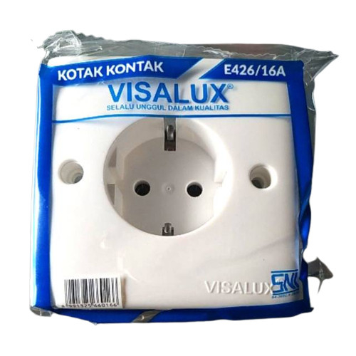 Stop Kontak 1 Lubang Inbow Visalux VS-8016 IB Tanam Terminal Kuningan