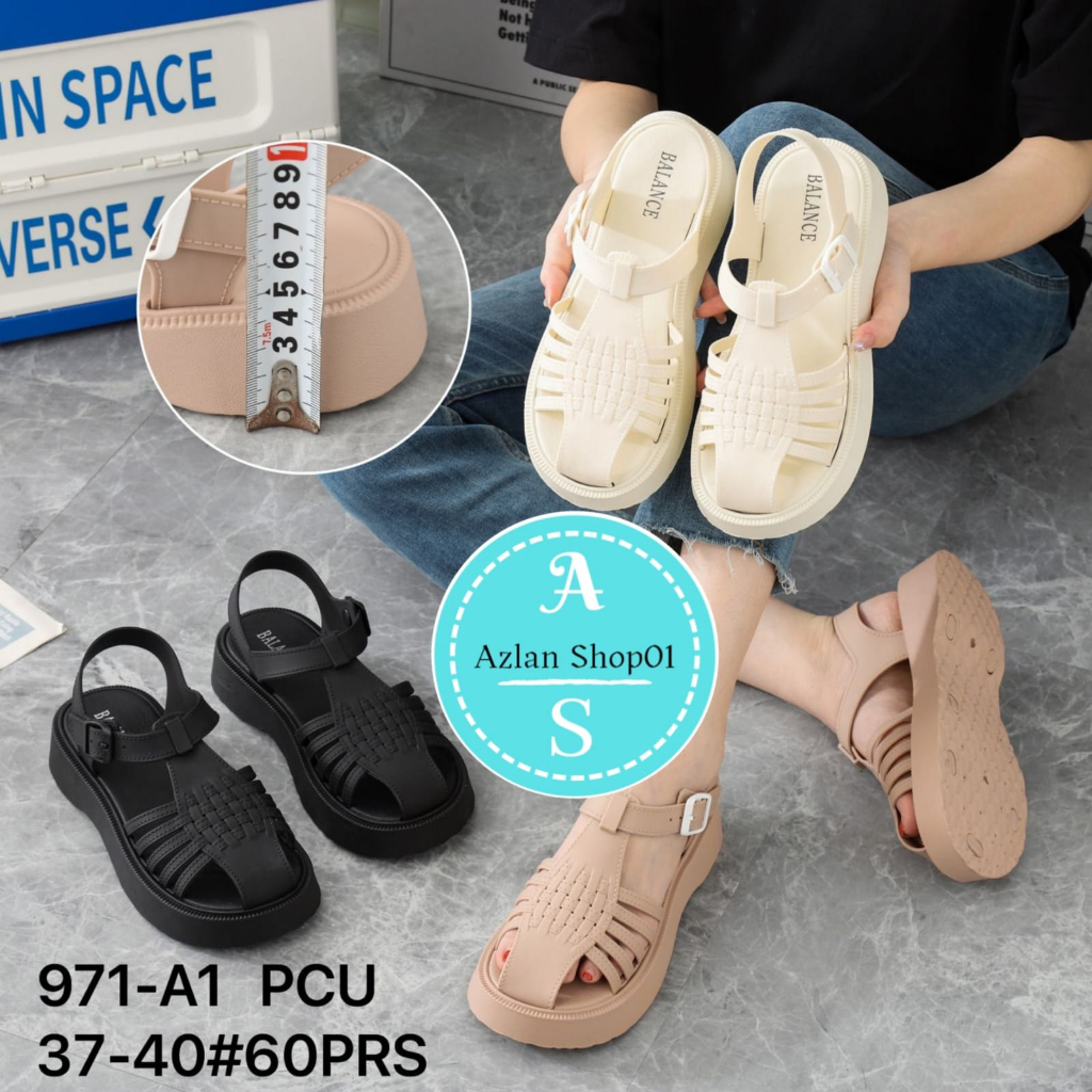 sepatu wanita import plato terlaris 971-A1 (37-40) sandal wanita terbaru