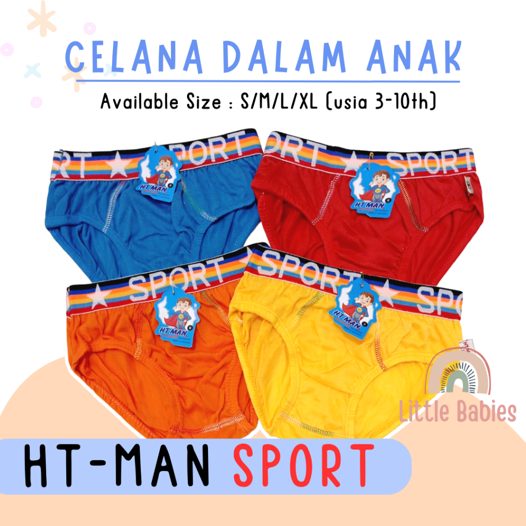 HT MAN SPORT Celana Dalam Anak Laki Laki Katun Halus Polos