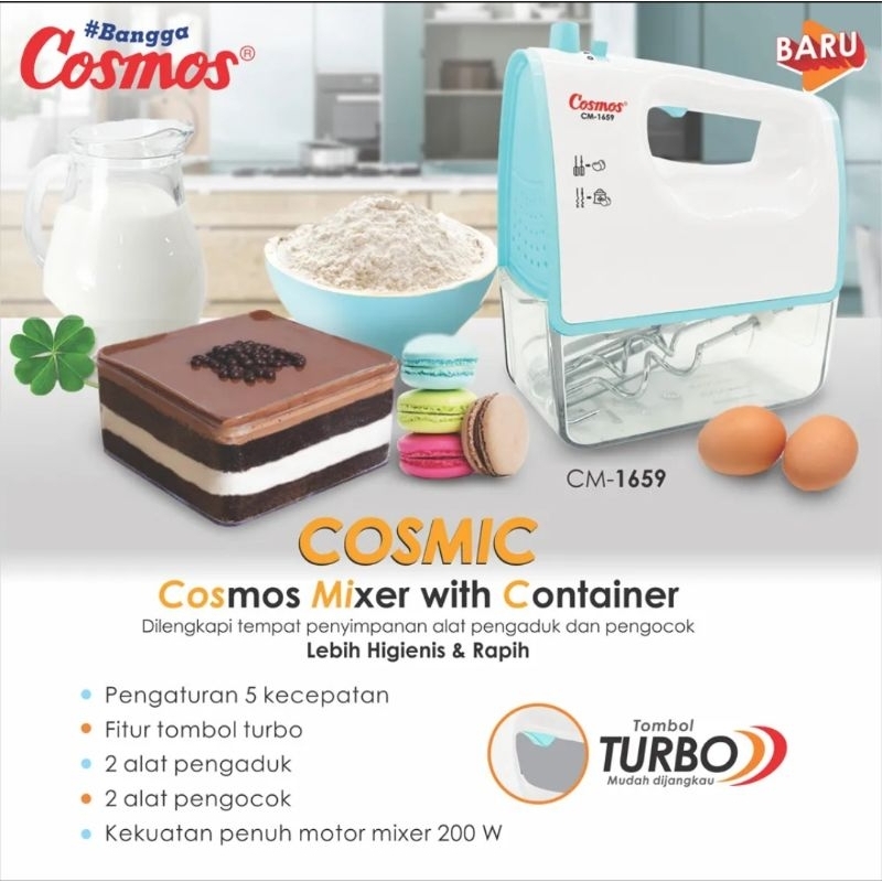 Cosmos Hand Mixer CM 1659 Cosmix New generation Garansi Resmi