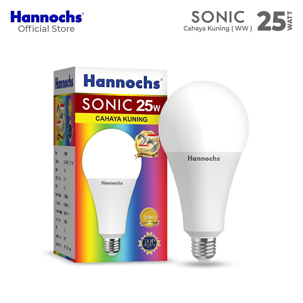 (JB99) Hannochs Lampu LED Sonic 25 Watt - Cahaya Kuning