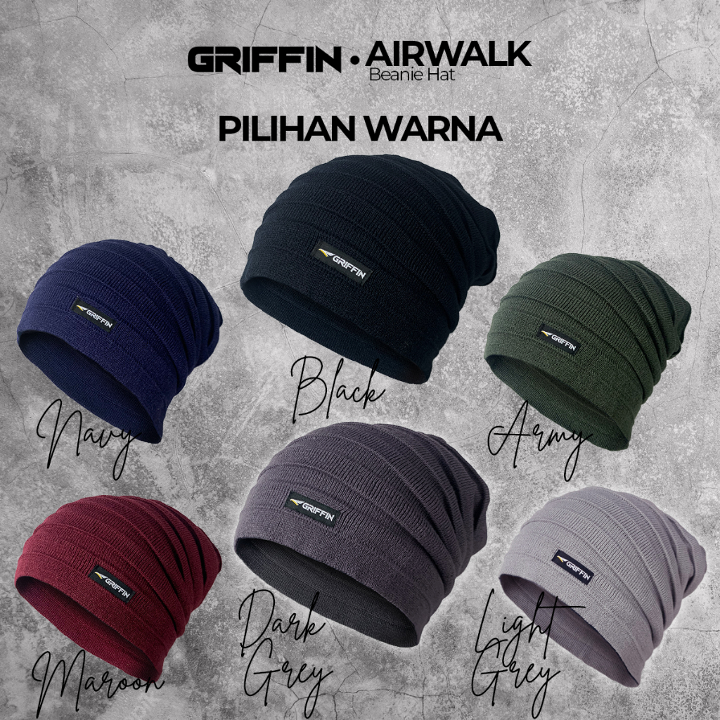 Kupluk Pria Dewasa Rajut Airwalk by Griffin