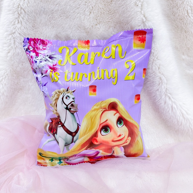 

Rapunzel Princess Pouch Snack Birthday / Kantong Souvenir Ulang Tahun