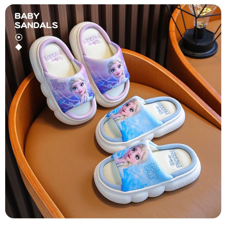 WALVA Ori - S002 Sandal Anak Perempuan Frozen Princess Elsa cute sandals non-slip soft Disney