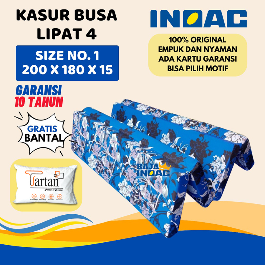 [200x180x15] Kasur Lipat Busa INOAC Original NO. 1 Ukuran 200x180x15 cm Garansi 10 Tahun Empuk Awet Tahan Kempes