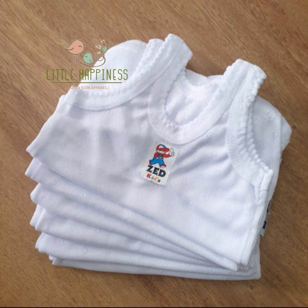 3 PCS ZED KID'S Singlet Putih Anak 0-15 Tahun Murah/Kaos Dalam Anak Laki-laki Dan Perempuan