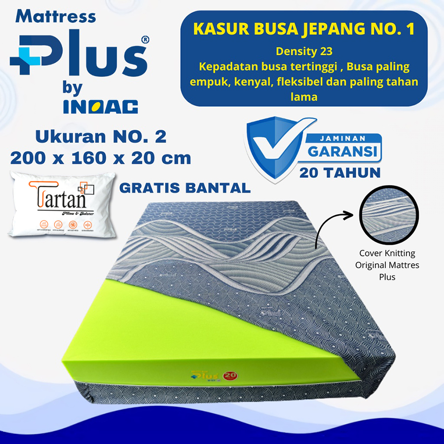[200x160x20]  Kasur Busa INOAC Mattress Plus Bright Density 23 Garansi 20 Tahun Ukuran NO 2