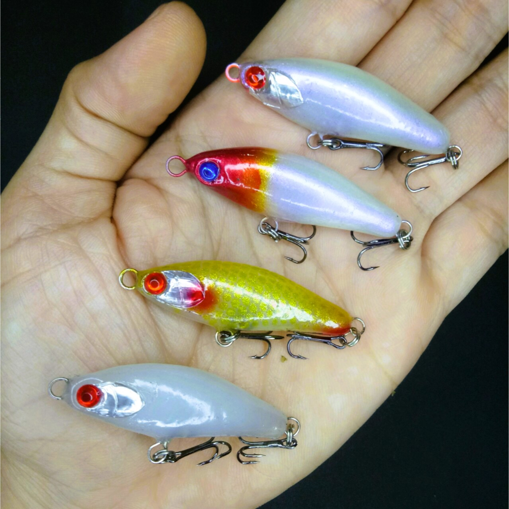 Swimmer 4 cm Umpan Pancing Casting Hampala Hampili Baby GT Kerapu Gabus Mafia Water Handmade Lure Te