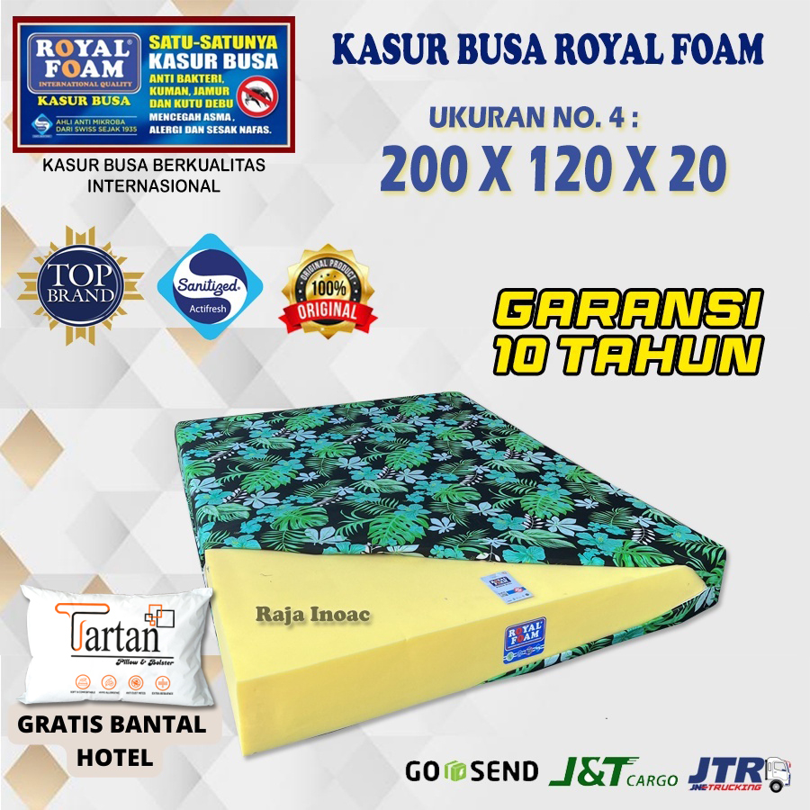 Kasur Busa ROYAL FOAM NO 4 Ukuran 200X120X20 cm Garansi 10 Tahun Anti Kempes - Raja Inoac