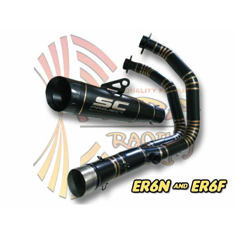 Knalpot SC Project S1 Black Doff Full system ER6N ER6F