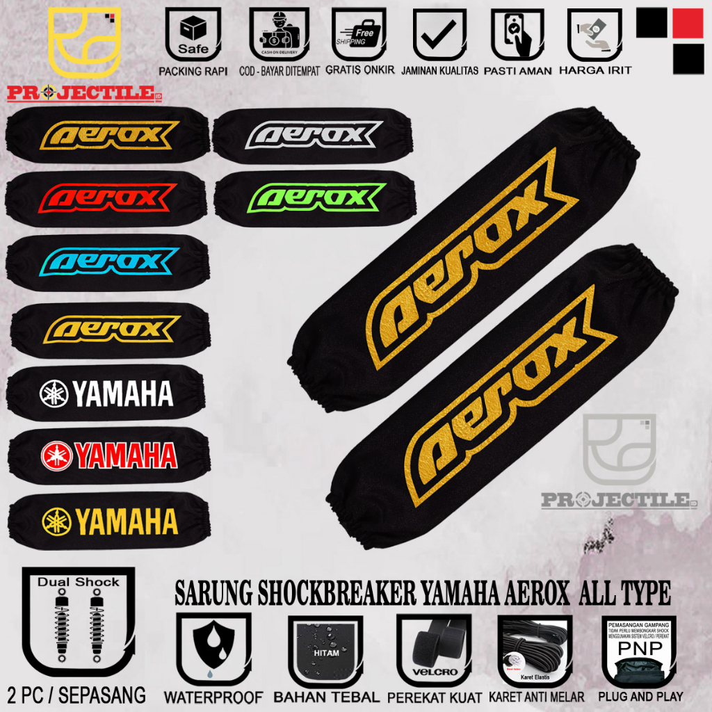 Sarung shock AEROX / Cover shockbreaker AEROX sarung sok shok belakang motor YAMAHA NMAX AEROX XMAX 