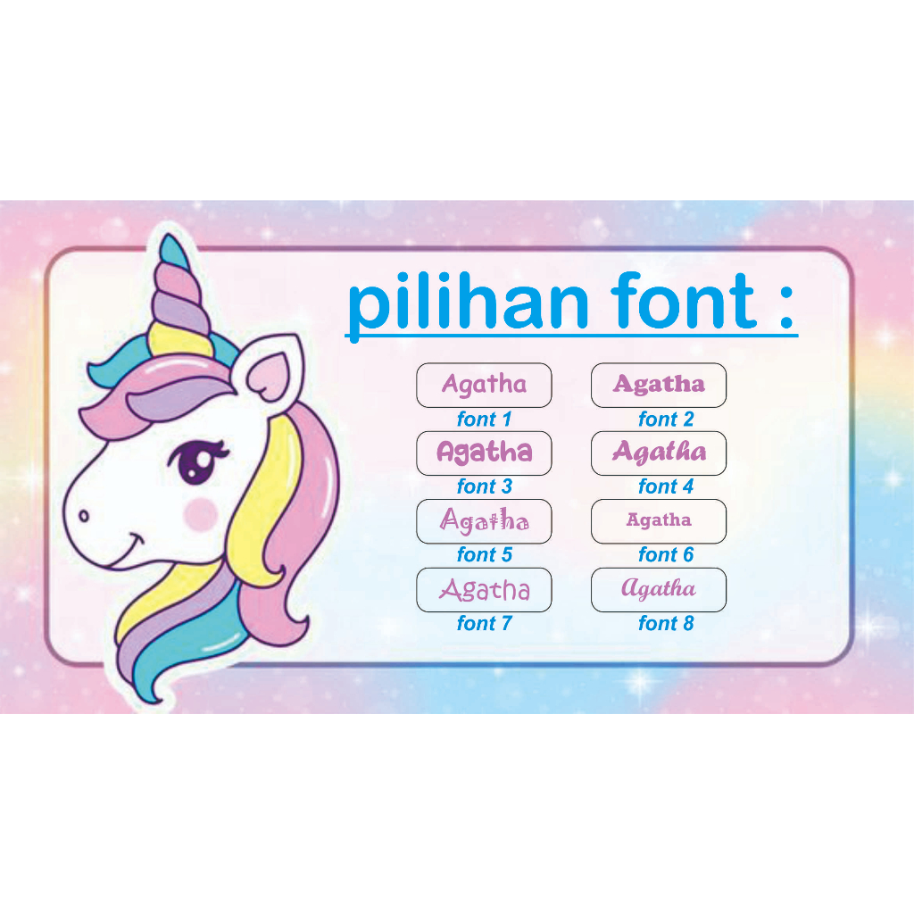 

Sticker label nama anak waterproof mermaid