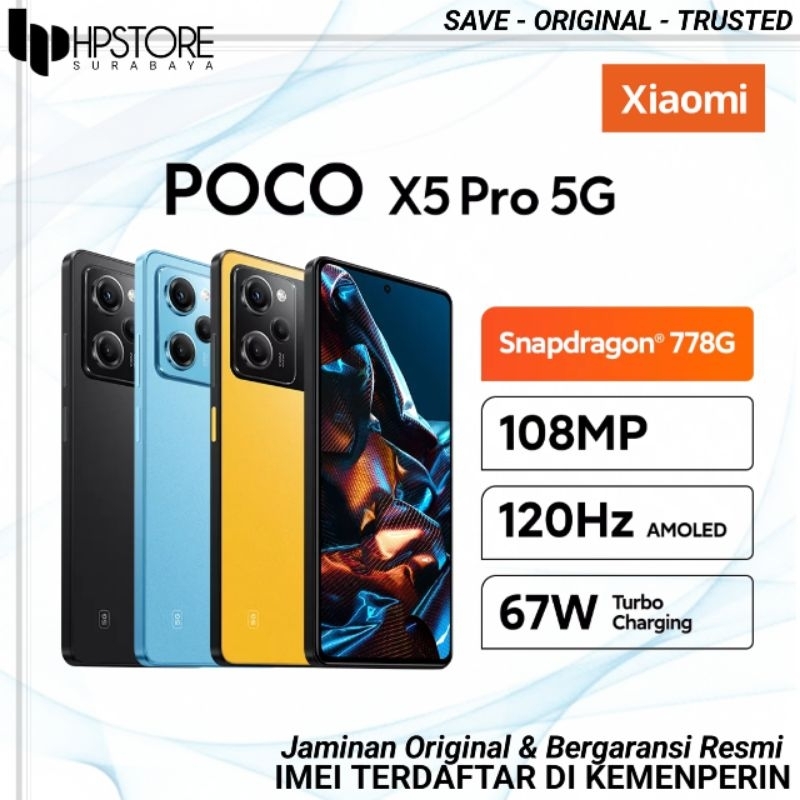 Xiaomi POCO X5 Pro 5G (6GB/128GB) | (8GB/256GB) Snapdragon 778G 5G 120Hz AMOLED 67W 108MP NFC