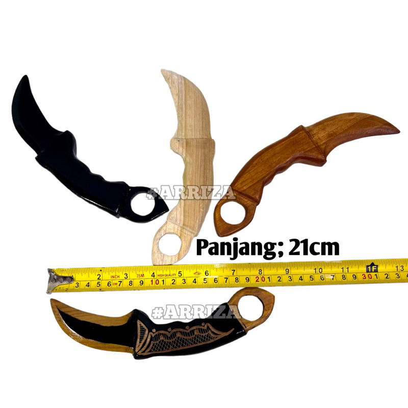 ORIGINAL 100% Dari Kayu Jati Utuh KARAMBIT KAYU JATI / Karambit ipsi - karmbit peraga silat / Karambit Kayu Jati Ukir / Karambit Ukir / karambik ori / kerambit kayu jati / kerambit ori