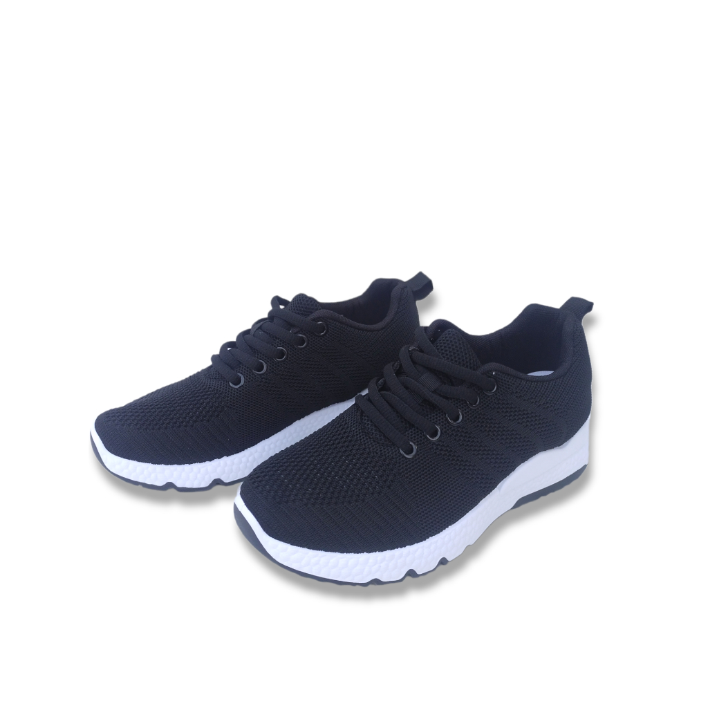 WM-1M003 SEPATU SNEAKERS RUNNING FASHION SPORT CASUAL OLAHRAGA TERBARU STYLE GARIS KOMBINASI FASHION WANITA PRIA BAHAN RAJUT SLIP ON BEST QUALITY REAL PICT