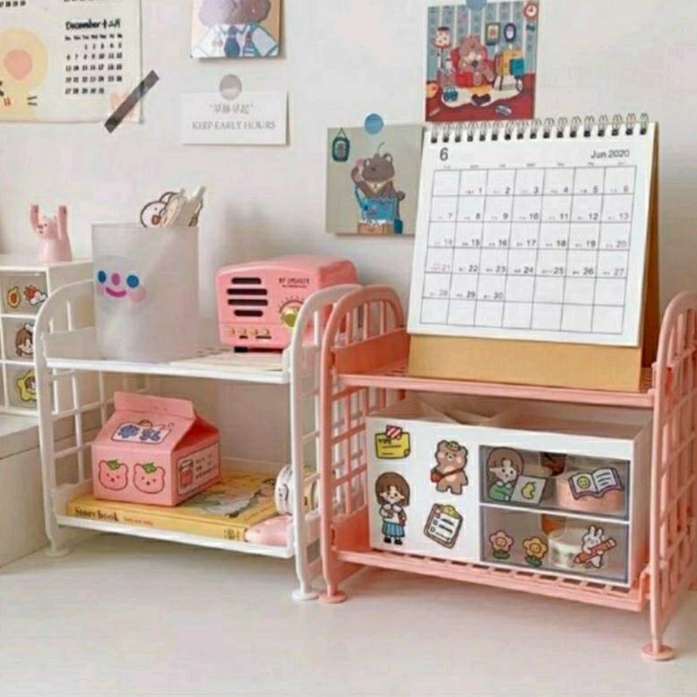 Rak Meja Plastik Susun Mini Rak 2 Susun Mini Rak Meja Serbaguna